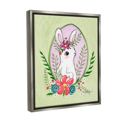" Spring Bunny & Blossom Floater Frame " by Michelle Gilsey