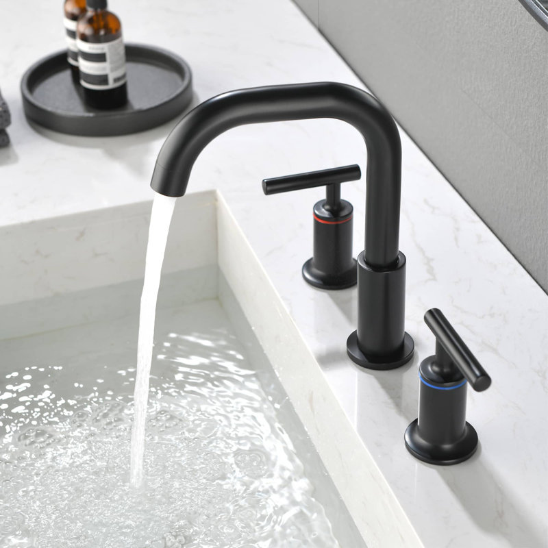 Widespread 2-handle Bathroom Faucet, Matte Black