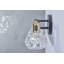 Applique murale rétro à 4 lumières avec abat-jour en cristal transparent, luminaire de meuble-lavabo en fer noir pour salle de bain ou couloir (sans ampoules)