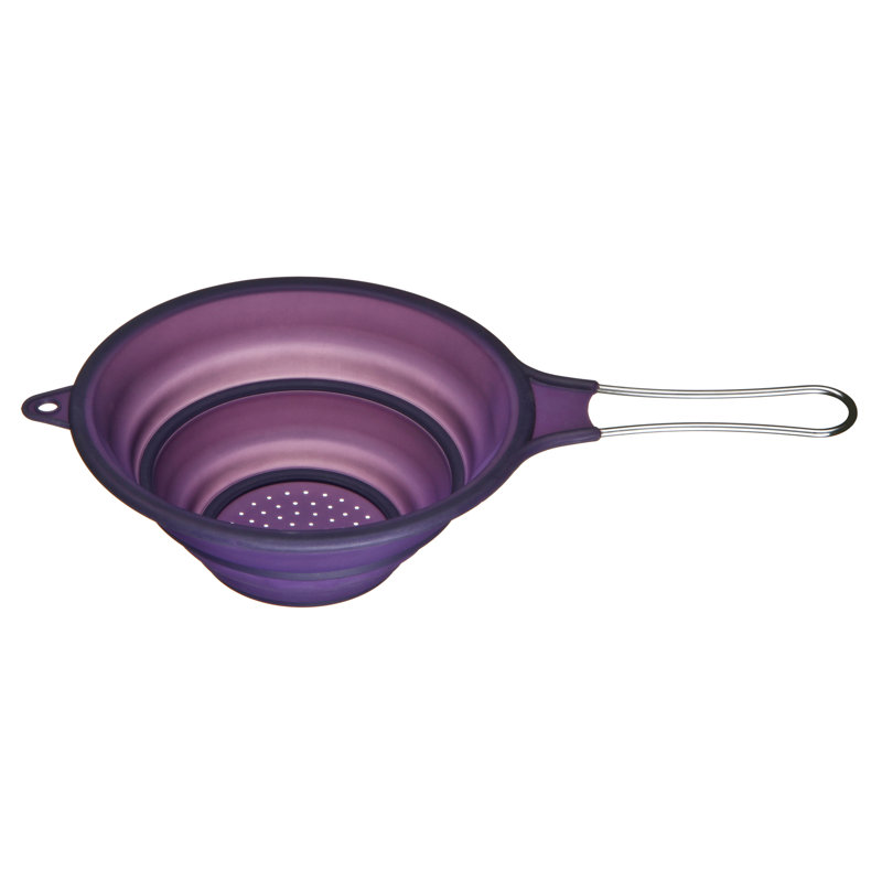 Symple Stuff Silicone Food Strainer, Purple