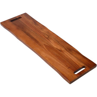 15 Inch Deluxe White Marble and Solid Acacia Wood Serving Tray