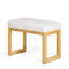 Banc moderne minimaliste avec structure en bois et coussin moelleux-122062169
