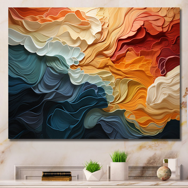 Biomorphism Organic Forms V - Biomorphism Modern Framed Art, Abstract wall art print, 34" H x 44" W, Wrapped Canvas, No Frame