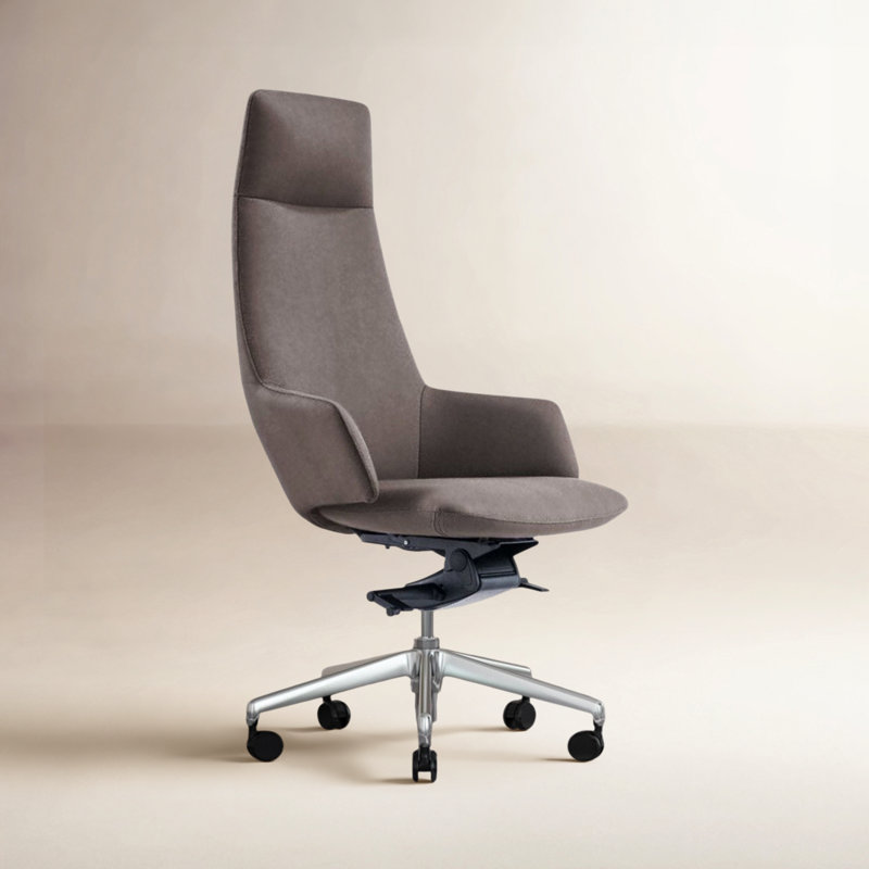Fauteuil de direction en similicuir Jan, gris