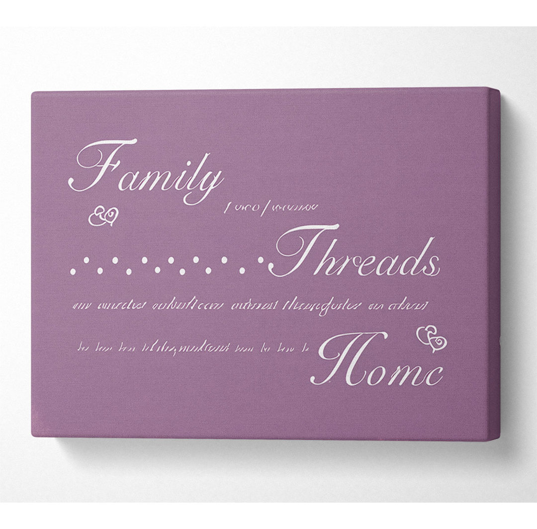 Familienzitat Familienbande sind kostbar staubig rosa - Wrapped Canvas Typografie