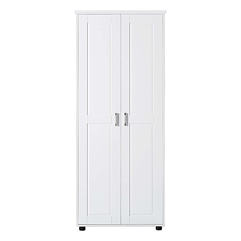 Storage Cabinet with Two Doors and Adjustable Shelf for Bathroom, Office, Kitchen, White