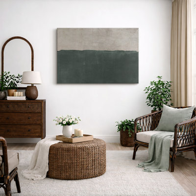 «Minimal Landscape Pastel Green Modern Contemporary Art Chic Minimalist Room Decor», impression sur toile, art mural