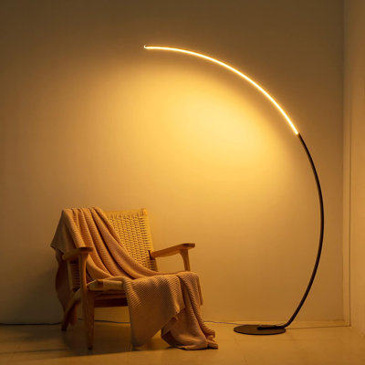 Lampe sur pied avec télécommande, lampe sur pied DEL moderne de 67 po de hauteur, températures de couleur réglables et gradation continue, conception arquée pour le salon, la chambre à coucher, le bureau