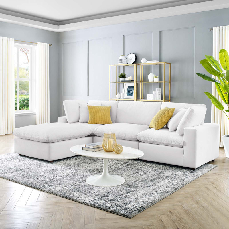 Canapé modulaire réversible en velours Commix, Blanc