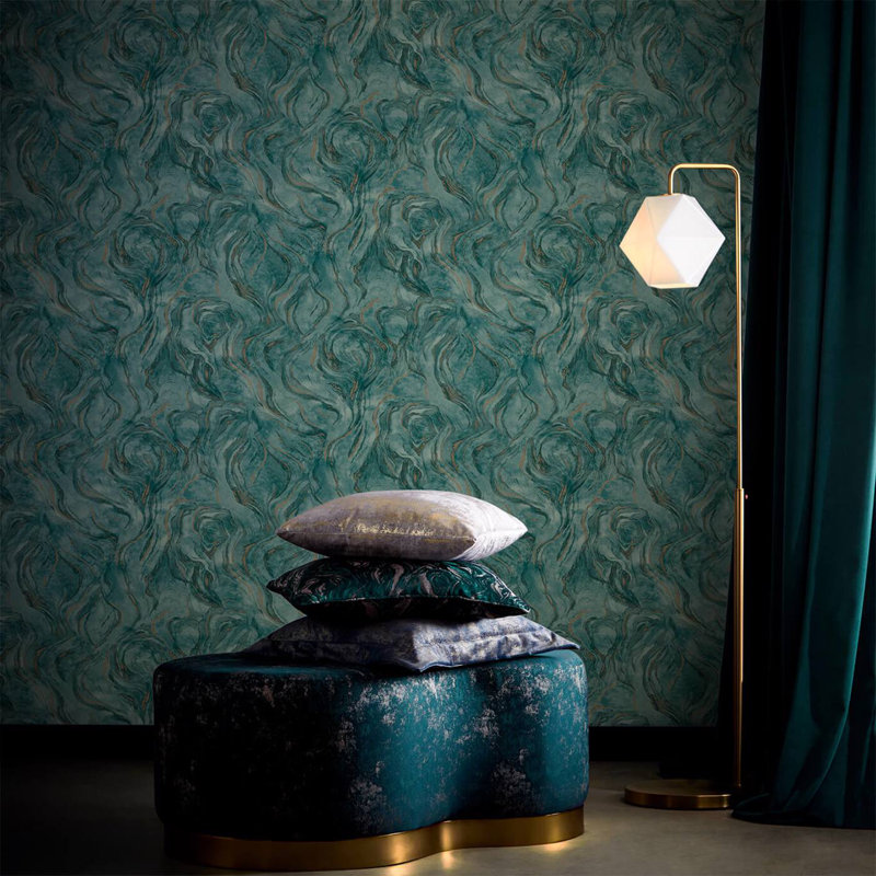 Lavico Lusso 10.05m x 52cm Wallpaper Roll, Teal