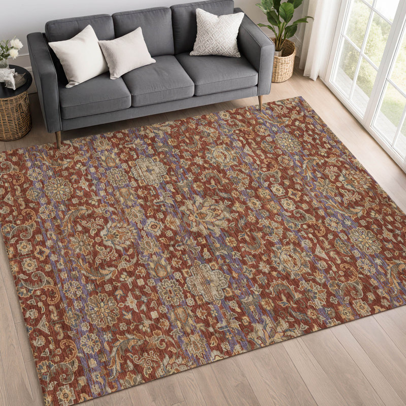 Tapis lavable à la machine intérieur / extérieur ACN2485, Bourgogne, 8' x 10'