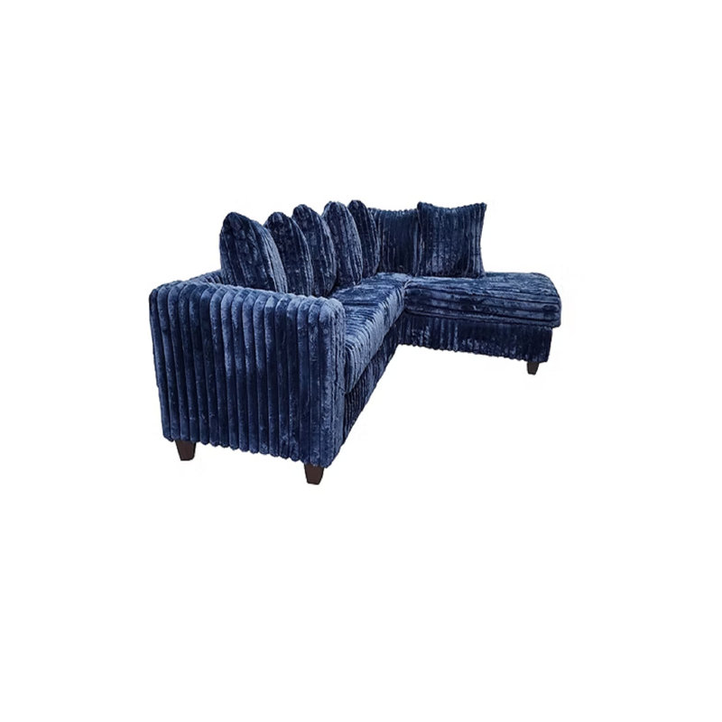 Canapé modulaire Kendal, Velours bleu