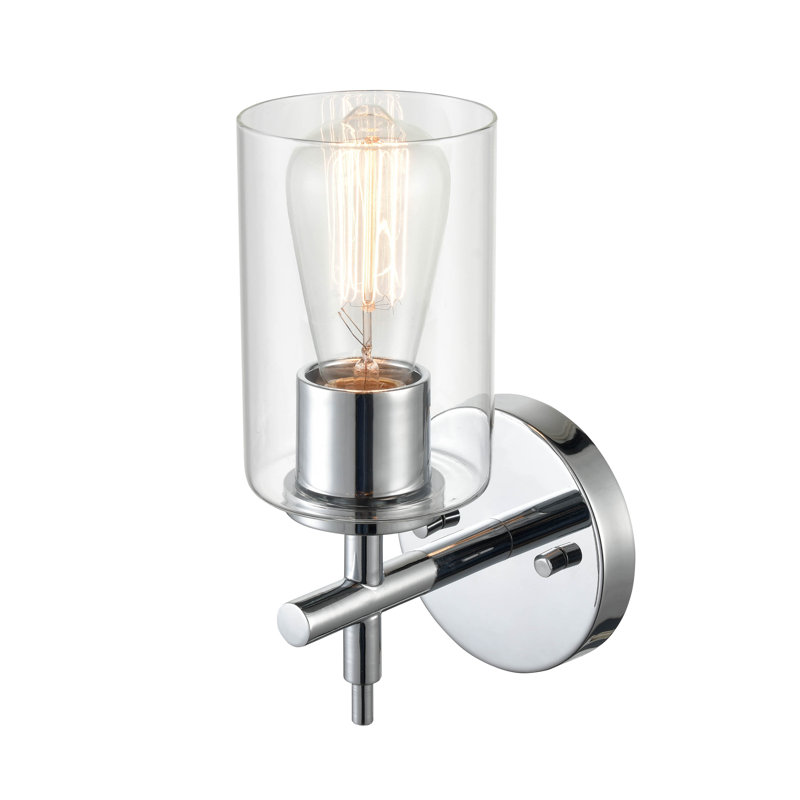 Dougan Dimmable Bath Sconce, Brushed Nickel, Clear