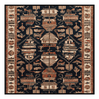 Tapis brun turc lavable à la machine