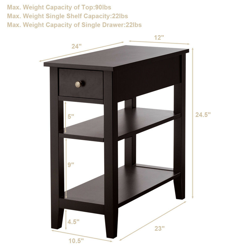 Charleena End Table with Storage, Brown