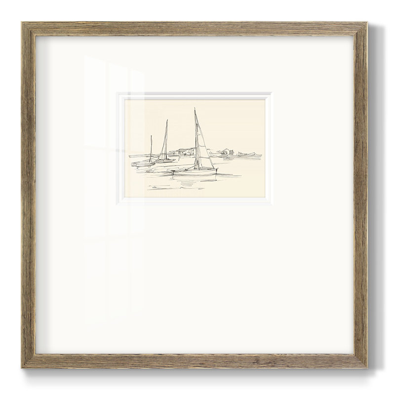 «Coastal Contour S Croquis», reproduction encadrée, H 17 po x l 17 po x P 1,25 po