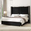 Base de lit grand Gerasim avec tête de lit haute de 57 po, lit plateforme tapissier en velours, noir-329664387-329664386
