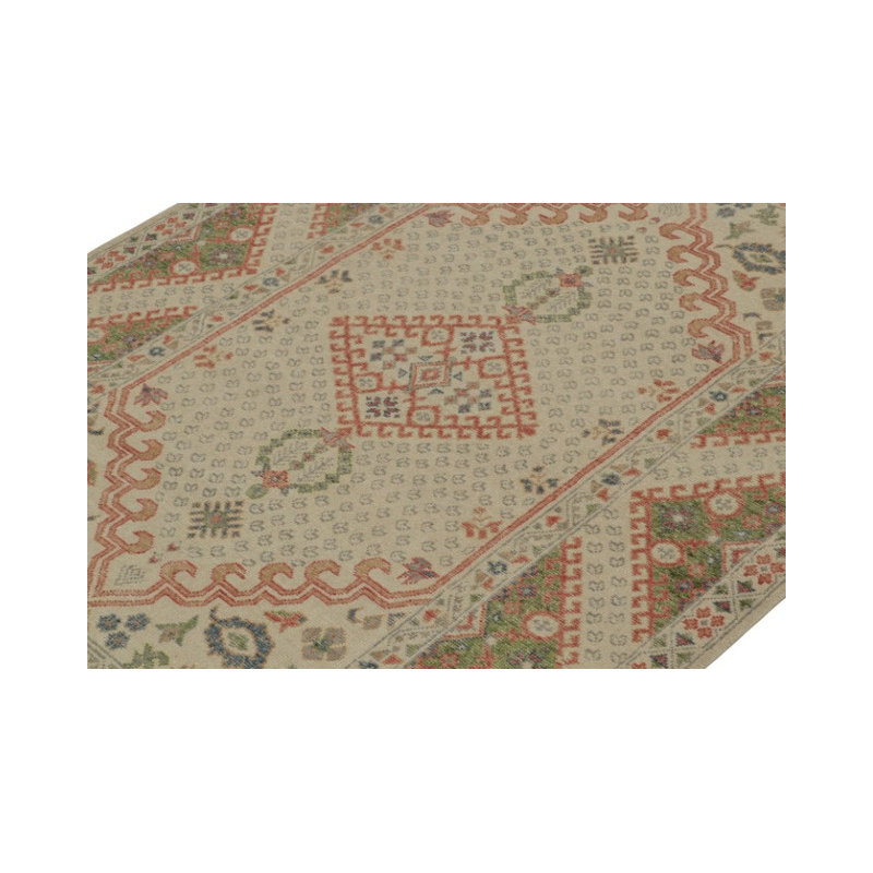 Distressed Homage Hand Knotted Wool Geometric Area Rug, Rectangle 10' x 14'
