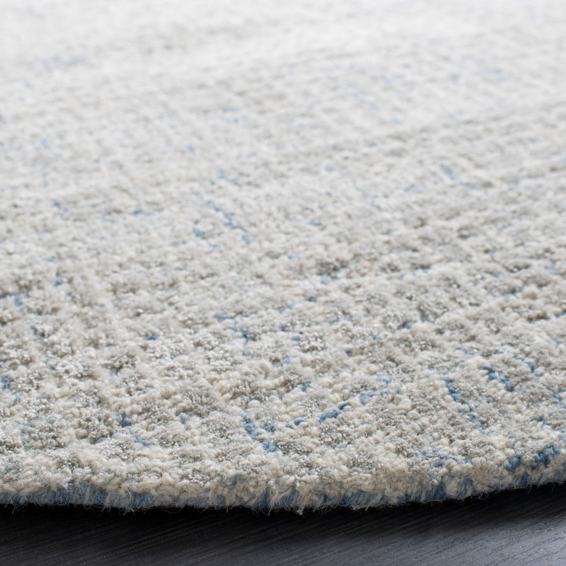 Urbina Tufted Viscose/0.4 Wool Performance Geometric Rug in Gray, Round 6'