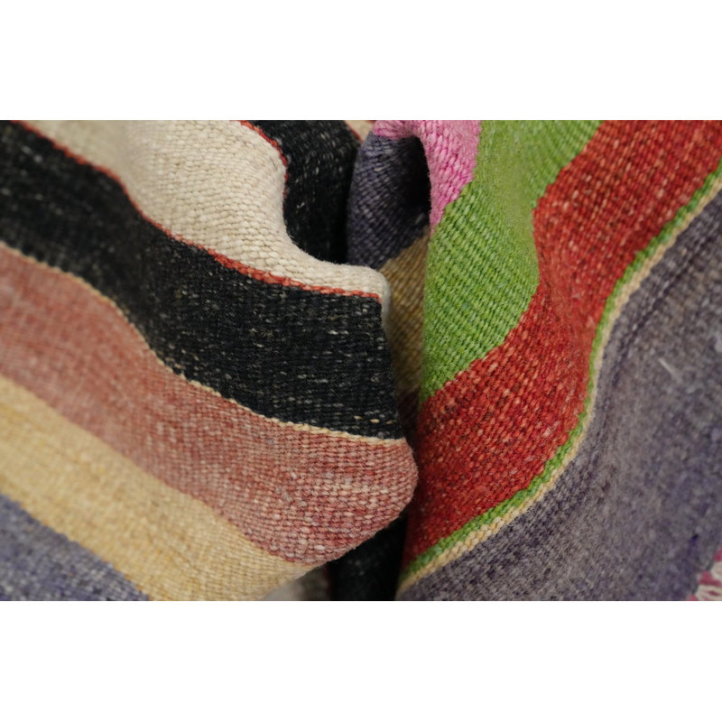 Tapis rayé en laine 5 x 9