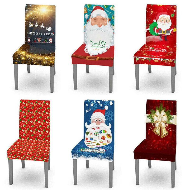 Housse de chaise de Noël 4 pièces, Rouge