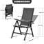 Outdoor Aluminium Textilene Folding Chair Set, 7-Position Adjustable Backrest