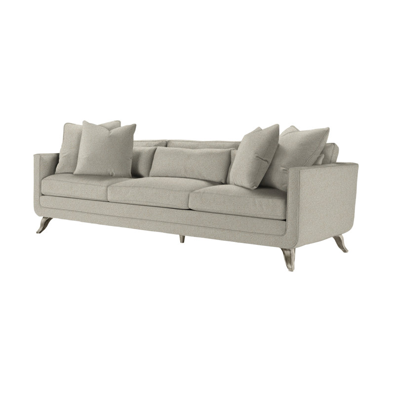 Canapé à accoudoirs carrés 100 po Tatum, Gris hipster, Polyester fumée