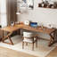 Bureau en bois massif en L noyer clair-1105744905-1105744911