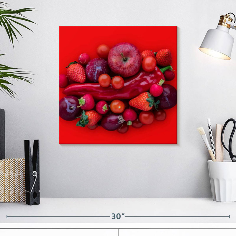 Yarlin Red Fruits And Vegetables, 16" H x 16" W