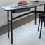 Bureau en bois massif noir avec 1 tiroir-1038794369