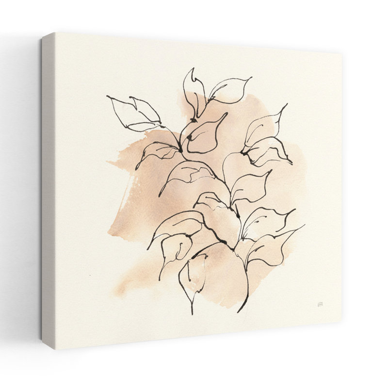 Boho Botanical II, art abstrait contemporain de paysage végétal, H 48 po x l 48 po