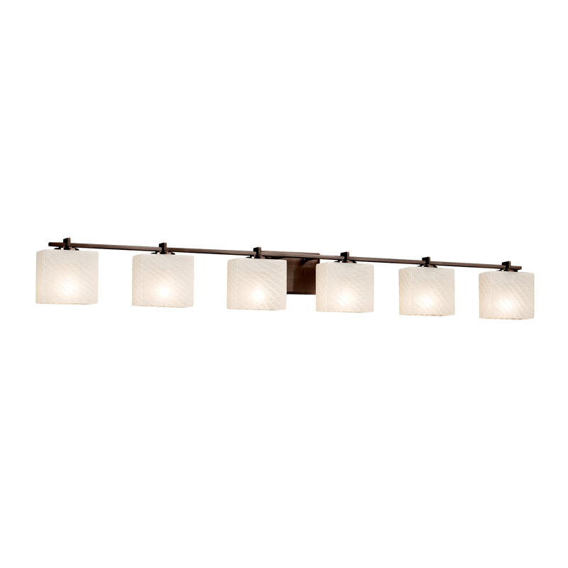 Éclairage pour salle de bain 6 lumières Casson, Bronze foncé, Bullé, Incandescent