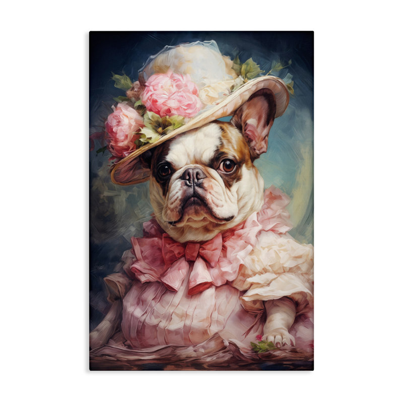 Elegant Lady French Bulldog Canvas, design par Wumples, H 30 po x l 20 po