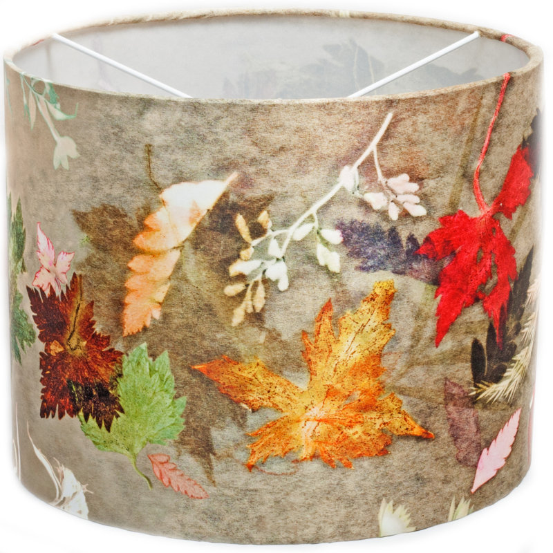 Brenden 24 cm H Drum Fabric Pendant Shade ( Screw On ) in Brown and Green