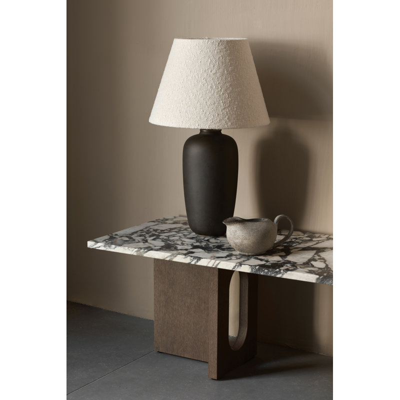 Androgyne Stone Coffee Table, Dark Stained Oak, Calacatta Viola