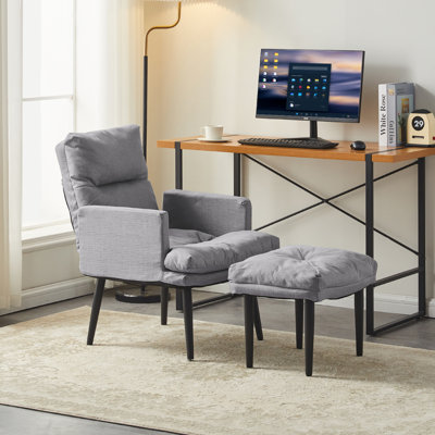 Nykeba Upholstered Accent Chair with Footstool