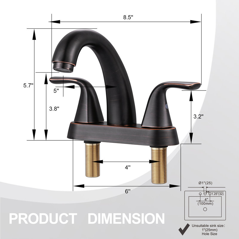 Oil Rubbed Bronze Double Handle High Arc Bathroom Faucet
