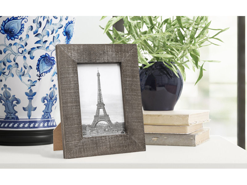 Cadre photo rustique en bois brun mat (ensemble de 8)