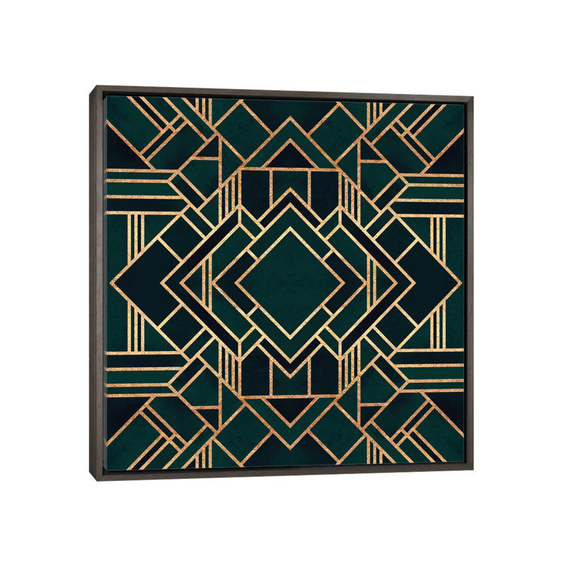 Art déco II par Elisabeth Fredriksson - impression d'art graphique, H 37 po x l 37 po x P 1,5 po, Pas de tapis