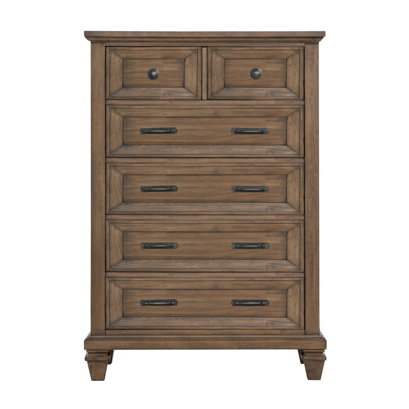 Gurkamal Wood 5-Drawer Chest, Brown