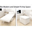 Canapé-lit pliant 4 en 1, chaise-lit pliante, blanc 36 po pour petit appartement avec construction stable et salon de base convertible en métal