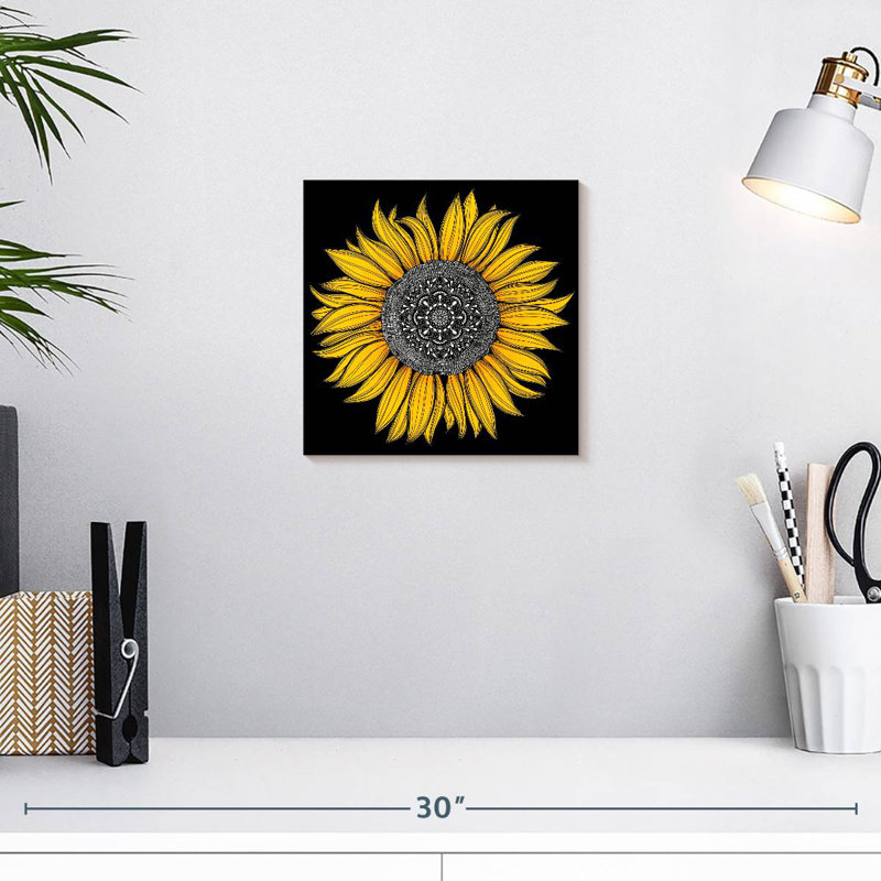 Harnek tournesol mandala, H 10 po x l 10 po