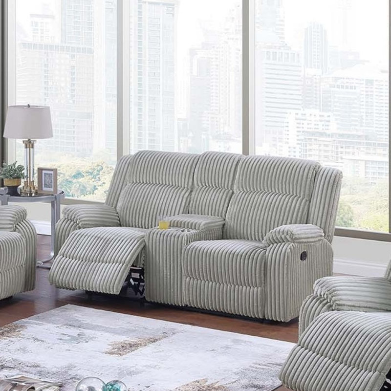 1pc Motion Loveseat, Gray Ash