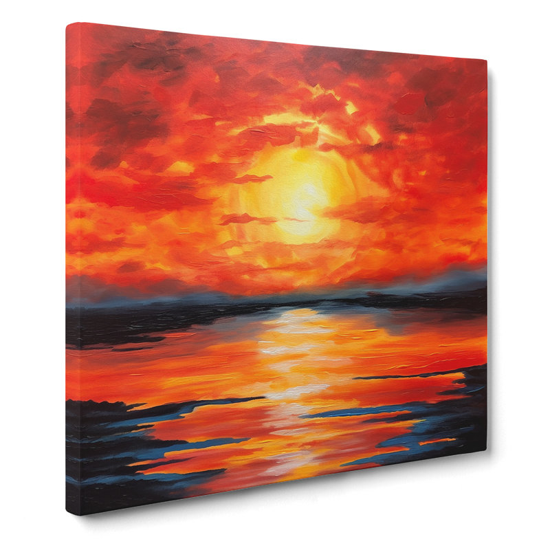 Sunrise Acrylic Painting No.1 - Wrapped Canvas, 50cm H x 50cm W x 3cm D