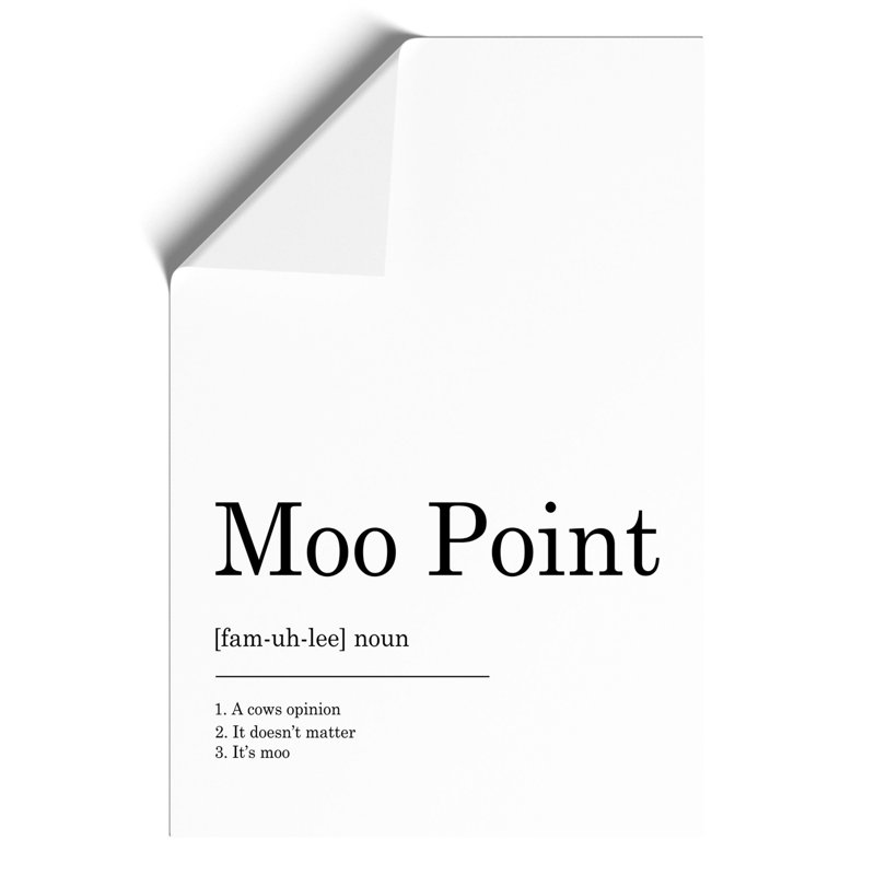 Moo Point - Frameless Print, 59cm H x 42cm W x 0.1cm D