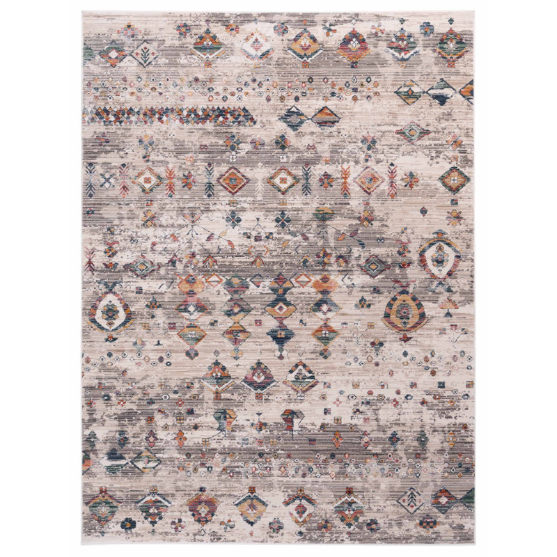 Oriental Machine-Made Ivory/Grey, Rectangle 8' x 10'