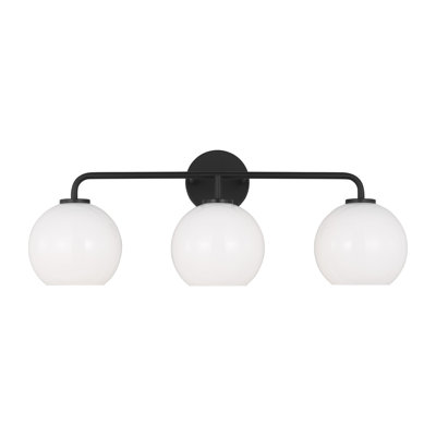 Childerley 26.5" W 3-Light Steel Vanity Light with Glass Globe Shades