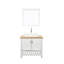Meuble-lavabo 32 po avec lavabo, meuble-lavabo simple avec portes et tablette ouverte, petit meuble-lavabo en bois massif avec lavabo, blanc + naturel