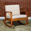 Chaise berçante en bois massif avec coussins Buecker-43778150-43778145