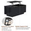 Table basse à plateau relevable avec station de charge et lumière DEL RVB, compartiment caché-772118800